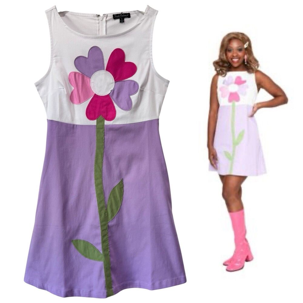 Smak Parlour Mod Hippie Flower Mini Dress Vintage Inspired Mod Retro Small New